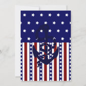 Invitation Patriotic Stars Stripes Ancre Motif marin (Dos)