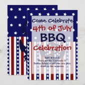 Invitation Patriotic Stars Stripes Ancre Motif marin (Devant / Derrière)