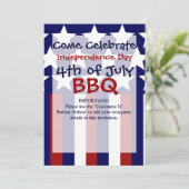 Invitation Patriotic Stars Stripes Freedom Drapeau 4 juillet (Debout devant)