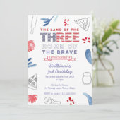 Invitation Patriotique 3ème anniversaire Pizza Party (Debout devant)