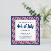 Invitation Patriotique 4 JUILLET American Flag Blue Party (Debout devant)