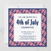 Invitation Patriotique 4 JUILLET American Flag Blue Party (Devant)