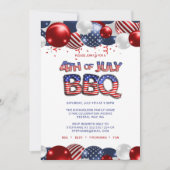 Invitation Patriotique 4 juillet BBQ (Devant)