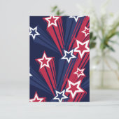 Invitation Patriotique 4 juillet Étoiles Rouge Blanc Et Bleu (Debout devant)