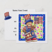Invitation Patriotique - 4 juillet - Fête de l'Indépendance ! (Devant / Derrière)