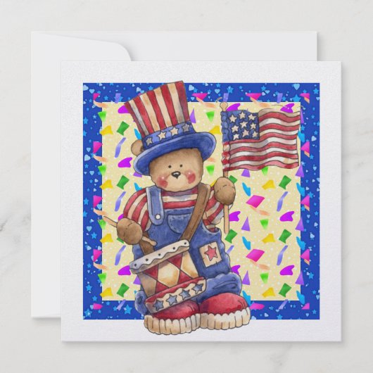 Invitation Patriotique - 4 juillet - Fête de l'Indépendance ! (Devant)