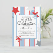 Invitation Patriotique 4 juillet Stars Stripes (Debout devant)