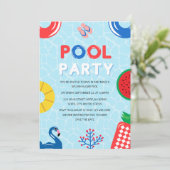Invitation Patriotique 4 juillet Summer Pool Party (Debout devant)