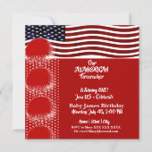 Invitation Patriotique Américain Drapeau Firecracker Annivers (Devant)