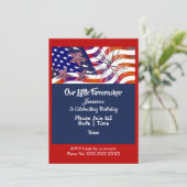 Invitation Patriotique Américain Drapeau Firecracker Annivers (Debout devant)