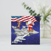 Invitation Patriotique / Avion de combat Noël (Debout devant)