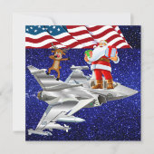 Invitation Patriotique / Avion de combat Noël (Devant)