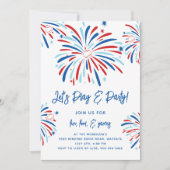 Invitation Patriotique Baseball & Feu d'artifice 4 juillet (Devant)