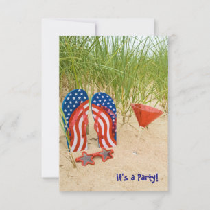 Invitation Patriotique Beach Party