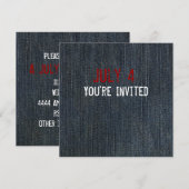 Invitation patriotique Blue Denim (Devant / Derrière)