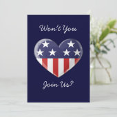 Invitation Patriotique Coeur (Debout devant)