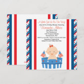 Invitation patriotique de baby shower de bébé (Devant / Derrière)
