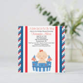 Invitation patriotique de baby shower de bébé (Debout devant)