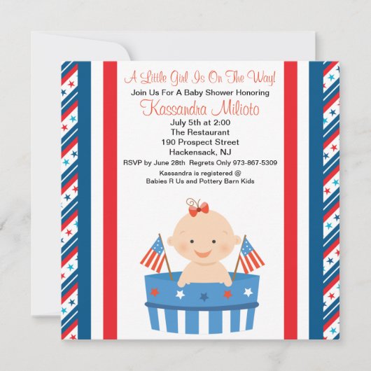 Invitation patriotique de baby shower de bébé (Devant)