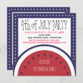 Invitation patriotique de partie de pastèque 4 (Devant / Derrière)