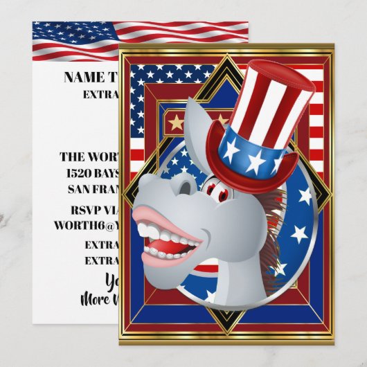 Invitation patriotique démocrate (Devant / Derrière)