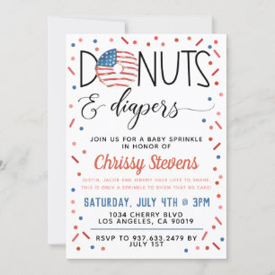 Invitation Patriotique Donut Baby Sprinkel Shower