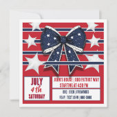 Invitation patriotique du 4 juillet rouge blanc bl (Devant)