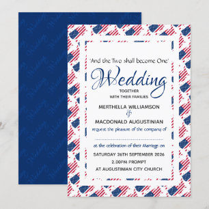 Invitation Patriotique   Écriture personnalisée USA FLAG   am