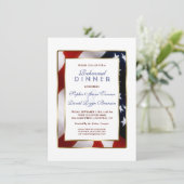 Invitation Patriotique, Élégant Drapeau États-Unis Dîner de r (Debout devant)