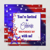 Invitation patriotique - Étoiles et rayures (Devant / Derrière)