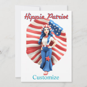 Invitation Patriotique hippie fille Thunder_Cove