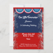 Invitation Patriotique Indépendance Firecracker Anniversaire  (Devant)