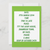 Invitation Patriotique Irish Egg Party personnalisable (Dos)