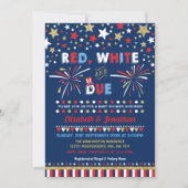 Invitation Patriotique Juillet 4 Baby shower Rouge Blanc dû (Devant)