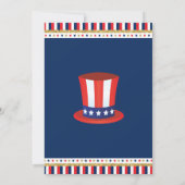 Invitation Patriotique Juillet 4 Baby shower Rouge Blanc dû (Dos)