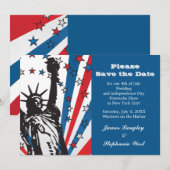 Invitation patriotique Miss Liberté (Devant / Derrière)