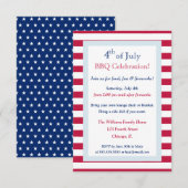 Invitation Patriotique moderne Été 4 juillet Barbecue (Devant / Derrière)
