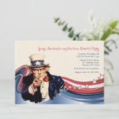 Invitation patriotique Oncle Sam (Debout devant)