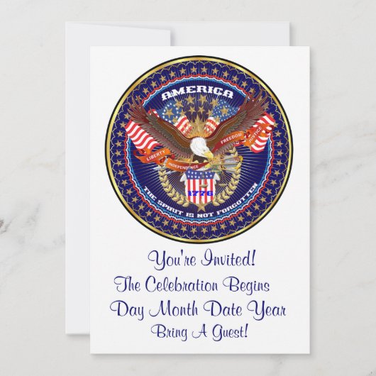 Invitation Patriotique ou vétéran Voir les commentaires de l' (Devant)