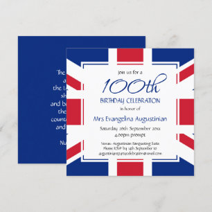 Invitation Patriotique   Personnalisé UNION JACK   TOUT ÂGE A
