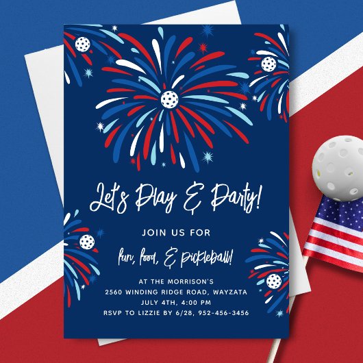 Invitation Patriotique Pickleball & Fireworks 4 juillet Parti