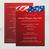 Invitation Patriotique Reagan Day Gala de financement Républi (Devant / Derrière)