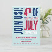 Invitation Patriotique rouge blanc 4 juillet Parti (Debout devant)
