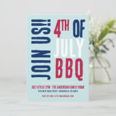 Invitation Patriotique rouge blanc 4 juillet Parti (Debout devant)