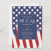Invitation Patriotique Rouge Blanc Et Bleu (Devant)