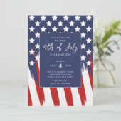 Invitation Patriotique Rouge Blanc Et Bleu (Debout devant)