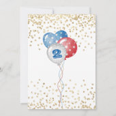 Invitation Patriotique rouge blanc et bleu 2e anniversaire (Dos)
