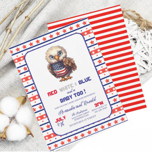 Invitation Patriotique rouge blanc et bleu 4 juillet BBInvita