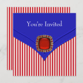 Invitation Patriotique Rouge Bleu Bleu Toutes les occasions (Devant / Derrière)