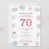 Invitation Patriotique Stars And Stripes 70e anniversaire fêt (Devant)